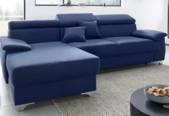 DOMO collection Ecksofa »Mira, inklusive Kopfteilverstellung für mehr Wohlfühlkomfort, L-Form« wahlweise mit Bettfunktion und Bettkasten, elegant und modern