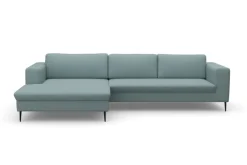 DOMO collection Ecksofa »Modica, zeitlos & elegant, Breite 329cm, hoher Fuß, bequem, L-Form« Auch in Cord, Fußhöhe passend für gängige Saugroboter!