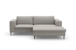 DOMO collection Ecksofa »Modica kompakt und elegant, Breite 244, L-Form« Auch in Cord, Fußhöhe passend für gängige Saugroboter!