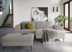 DOMO collection Ecksofa »Modica kompakt und elegant, Breite 244, L-Form« Auch in Cord, Fußhöhe passend für gängige Saugroboter!
