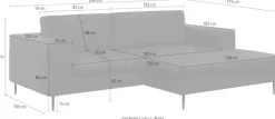DOMO collection Ecksofa »Modica kompakt und elegant, Breite 244, L-Form« Auch in Cord, Fußhöhe passend für gängige Saugroboter!
