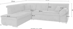 DOMO collection Ecksofa »MONA 271x213 cm, modern und komfortabel« whlw. mit Bett- und Armlehnfunktion, L-Form