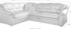DOMO collection Ecksofa »Montana, zeitlose Rückensteppung, bequeme Armlehnen, L-Form« wahlweise mit Bettfunktion