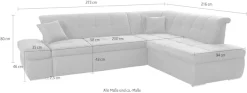 DOMO collection Ecksofa »MORIC Massiv! - Belastbar bis 140 kgxSitz, hochwertig & komfortabel« XXL, L-Form, inkl. Zierkissen