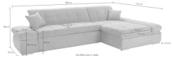 DOMO collection Ecksofa »NMORIC XXL, 300x172x80cm, viel Platz, bequem, L-Form« wahlweise mit Bettfunktion und Armlehnverstellung