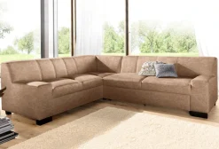 DOMO collection Ecksofa »Norma, moderne Armlehnen, zeitlosund elegant, Breite 247cm, L-Form« wahlweise mit Bettfunktion