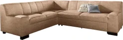 DOMO collection Ecksofa »Norma, moderne Armlehnen, zeitlosund elegant, Breite 247cm, L-Form« wahlweise mit Bettfunktion