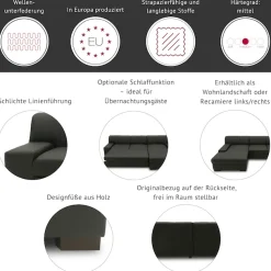 DOMO collection Ecksofa »Norma, moderne Armlehnen, zeitlosund elegant, Breite 247cm, L-Form« wahlweise mit Bettfunktion