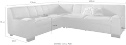 DOMO collection Ecksofa »Norma, moderne Armlehnen, zeitlosund elegant, Breite 247cm, L-Form« wahlweise mit Bettfunktion