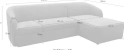 DOMO collection Ecksofa »Orbis, modernes, klares Design mit schmalen, abgerundeten Armlehnen« whlw. mit Bettfunktion u./o. Bettkasten, aus Luxus- Microfaser