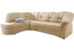 DOMO collection Ecksofa »Papenburg, zeitlose Rückensteppung, elegante Armlehne, L-Form« mit Ottomane, wahlweise mit Bettfunktion, OTTOs Choice