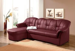 DOMO collection Ecksofa »Papenburg, zeitlose Rückensteppung, elegante Formensprache, L-Form« in großer Farbvielfalt, wahlweise mit Bettfunktion