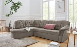 DOMO collection Ecksofa »Pegnitz, zeitlose und elegante Rückensteppung, Breite 246cm, L-Form« wahlweise mit Bettfunktion