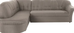 DOMO collection Ecksofa »Pegnitz, zeitlose und elegante Rückensteppung, Breite 246cm, L-Form« wahlweise mit Bettfunktion