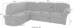 DOMO collection Ecksofa »Pegnitz, zeitlose und elegante Rückensteppung, Breite 246cm, L-Form« wahlweise mit Bettfunktion