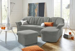 DOMO collection Ecksofa »Pegnitz, elegante Rückensteppung,komfortabel, Breite 238cm, L-Form« wahlweise mit Bettfunktion