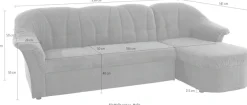 DOMO collection Ecksofa »Pegnitz, elegante Rückensteppung,komfortabel, Breite 238cm, L-Form« wahlweise mit Bettfunktion