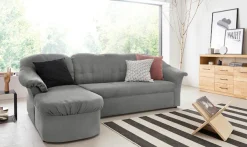 DOMO collection Ecksofa »Pegnitz, elegante Rückensteppung, kompakte Stellmaße 238/141cm, L-Form« wahlweise mit Bettfunktion