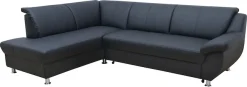 DOMO collection Ecksofa »Pilar, elegant & zeitlos, komfortabel, bequeme Armlehnen, Breite 254cm« mit Ottomane, wahlweise mit Bettfunktion, Kunstlederbezug, L-Form