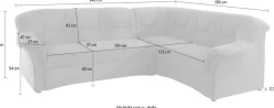 DOMO collection Ecksofa »SARAFINA 240x190 cm, auch mit Federkern für mehr Sitzkomfort!« whlw. mit Bettfunktion, elegantes Design, L-Form