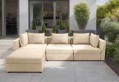 DOMO collection Ecksofa »Solskin, individuell erweiterbar/kombinierbar L-Form« mit losen Kissen. Rücken- und Seitenteile als Stecksystem.