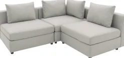 DOMO collection Ecksofa »Solskin, individuell erweiterbar/kombinierbar L-Form« mit losen Kissen. Rücken- und Seitenteile als Stecksystem.