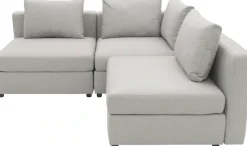DOMO collection Ecksofa »Solskin, individuell erweiterbar/kombinierbar L-Form« mit losen Kissen. Rücken- und Seitenteile als Stecksystem.