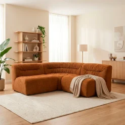 DOMO collection Ecksofa »Solum, B/T: 214/214 cm, moderne, runde Form mit großzügiger Polsterung« mit Federkern, L-Form