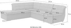 DOMO collection Ecksofa »Splash, aktuelle Sitz- und Rückensteppung, Materialmix, L-Form« wahlweise mit Bettfunktion