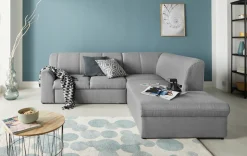 DOMO collection Ecksofa »Topper zeitlos elegant, kompakte StellmaßeL-Form« mit Ottomane, wahlweise mit Schlaffunktion