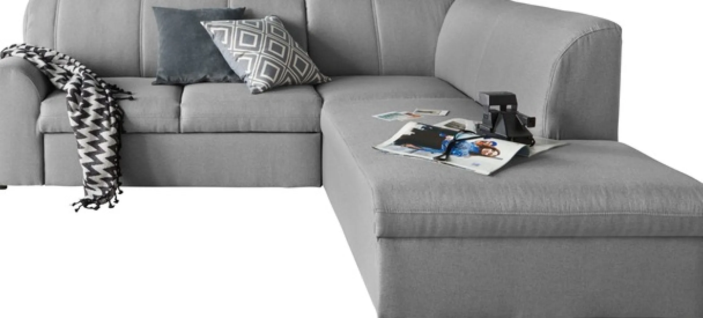 DOMO collection Ecksofa »Topper zeitlos elegant, kompakte StellmaßeL-Form« mit Ottomane, wahlweise mit Schlaffunktion