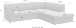 DOMO collection Ecksofa »Topper zeitlos elegant, kompakte StellmaßeL-Form« mit Ottomane, wahlweise mit Schlaffunktion