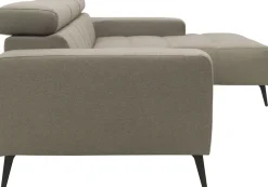 DOMO collection Ecksofa »Trento L-Form, mit Kufenfuß oder Einzelfuß« whlw. verstellbare Kopfteile, passend für gängige Saugroboter