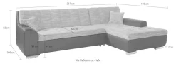 DOMO collection Ecksofa »TREVISO viele Bezüge, auch in Cord, L-Form, 267x178 cm« wahlw. mit Bettfunktion, inkl. Zierkissen, Unser Dauertiefpreis