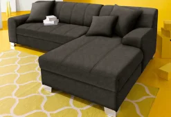 DOMO collection Ecksofa »TURAH 239x152 cm, inkl. Zierkissen, moderne Steppung« wahlw. mit Bettfunktion, L-Form, Unser Dauertiefpreis