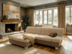 DOMO collection Ecksofa »100031 234x157 cm, kompakt, komfortabel & bequem, L-Form« whlw. mit Bettfunktion und Armteilverstellung