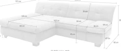 DOMO collection Ecksofa »100031 234x157 cm, kompakt, komfortabel & bequem, L-Form« whlw. mit Bettfunktion und Armteilverstellung