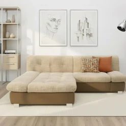 DOMO collection Ecksofa »100031 234x157 cm, kompakt, komfortabel & bequem, L-Form« whlw. mit Bettfunktion und Armteilverstellung