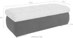 DOMO collection Hocker »PB MORIC praktisches Staufach unter der Sitzfläche, B/T 136/64cm« inklisive Staufach