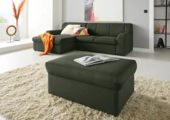 DOMO collection Hocker »Topper« mit Wellenunterfederung, auf Kunststoffgleitern