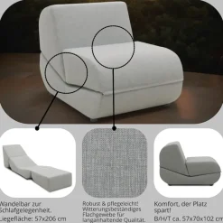 DOMO collection Loungesessel »VENDY Outdoor« 1 Stk. tlg. Zum Schlaf-und Relaxsessel wandelbar