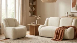 DOMO collection Polstergarnitur »Ryos, Sessel und 2-Sitzer, organische Form« Set, 2 tlg. skulpturale Opik, cozy chic