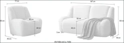 DOMO collection Polstergarnitur »Ryos, Sessel und 2-Sitzer, organische Form« Set, 2 tlg. skulpturale Opik, cozy chic