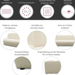 DOMO collection Polstergarnitur »Ryos, 2-Sitzer und 2,5-Sitzer, organische Form« Set, 2 tlg. skulpturale Opik, cozy chic