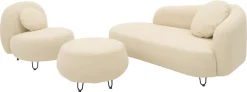 DOMO collection Polstergarnitur »Poika Bezug Fellimitat« 3 Stk. tlg. Formschönes Outdoor-Highlight, ideal für Balkon, Terrasse, Garten