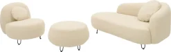 DOMO collection Polstergarnitur »Poika Bezug Fellimitat« 3 Stk. tlg. Formschönes Outdoor-Highlight, ideal für Balkon, Terrasse, Garten