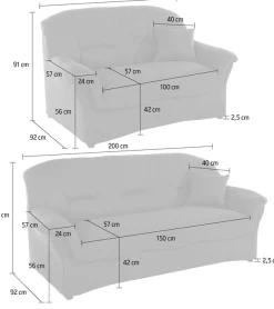 DOMO collection Polstergarnitur »Bahia zeitlos & elegantes Sofa, bequem« Set,3-Sitzer & 2-Sitzer-Set