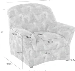 DOMO collection Sessel »Bahia belastbar bis 140kg/ Sitz« Microfaser MELROSE®, mocca