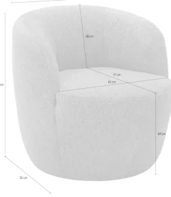 DOMO collection Sessel »Obidos moderner Loungesessel« Struktur weich, schlammfarben