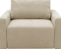 DOMO collection Sessel »Sintra ausklappbar zur Schlaffunktion, mit Rückenkissen« Feinstruktur, beige